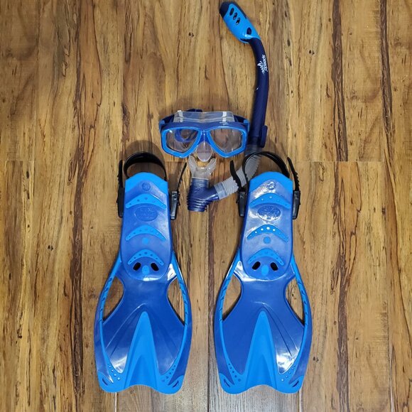 Speedo Snorkel Set Mask, Snorkel, & Fin Set Junior L/XL Dive Water Swimming - Picture 2 of 13